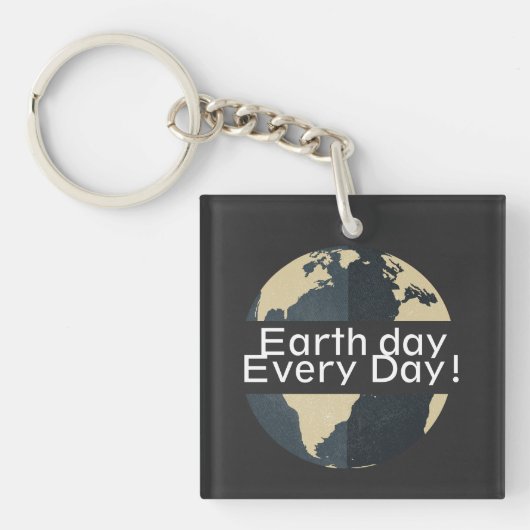 Elke dag op aarde, ga groen, Red onze planeet Sleutelhanger (voorkant)