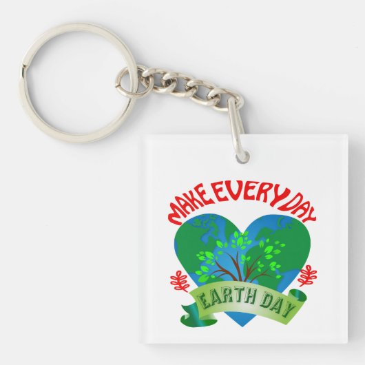 Elke dag op aarde sleutelhanger (voorkant)