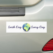 Elke dag op de Dag van de Aarde blauw Wereldbol Bumpersticker (Op auto)