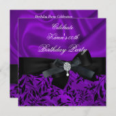 Elke dag van de Dag Paarse Damask Black White 2 Kaart (Voorkant / Achterkant)