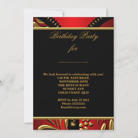 Elke dag van de feestdag in de Oude Rood Gold Blac Kaart (Achterkant)