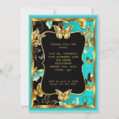 Elke dag van de geboorte Blauwgroen blauwe goudvli Kaart (Achterkant)