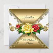 Elke dag van de geboorte Partij Goud rood geel Roz Kaart (Voorkant)