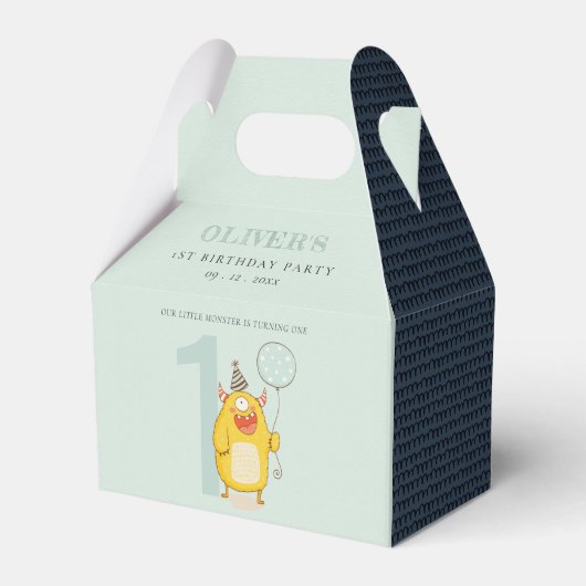 elke dag van de leeftijd een kleine gele monster bedankdoosjes (Voorkant Zijde)