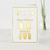 Elke dag van de leeftijd wit en gouden folie wenskaart (Voorkant)