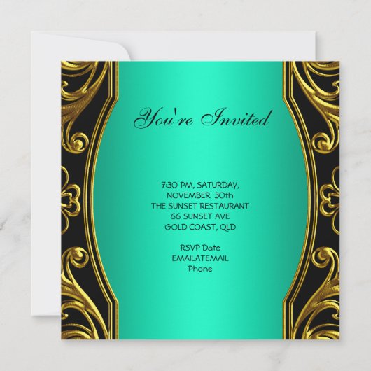 Elke dag van de Ouderdste Blauwgroen Zwart Gold Kaart (Achterkant)