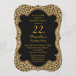 Elke dag van de verjaardag, Cheetah, Black & Gold Kaart