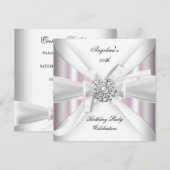 Elke dag van de verjaardag Elegant Roze White Silv Kaart (Voorkant / Achterkant)