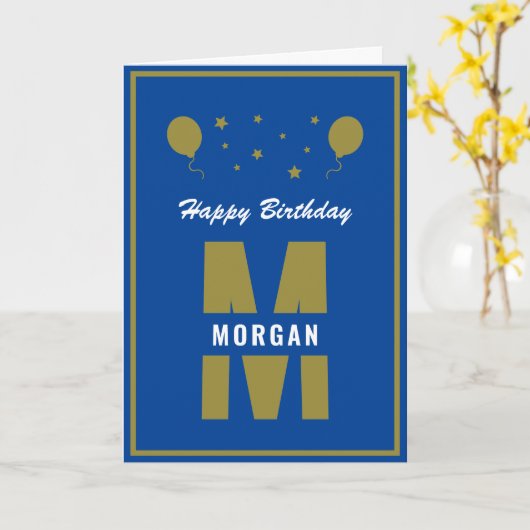 Elke dag van de zondag Blauw wit goud Kaart (Gele Bloem)