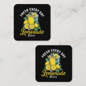 Elke dag vers de limonade baas vierkante visitekaartje (Voorkant / Achterkant)