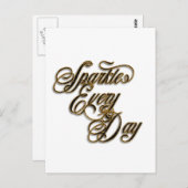 Elke dag weer zwart Glitter Wordart Briefkaart (Voorkant / Achterkant)