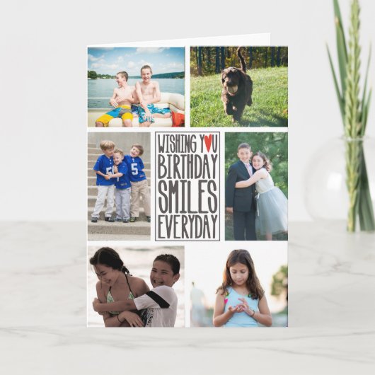 Elke dag wensend u de Glimlachen van de Verjaardag Kaart (Voorkant)