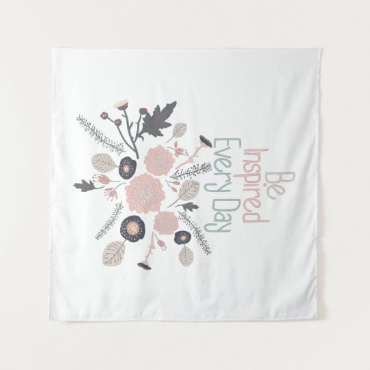 Elke dag worden botanische bloemen geïnspireerd Ro Wandkleed (Voorkant (horizontaal))