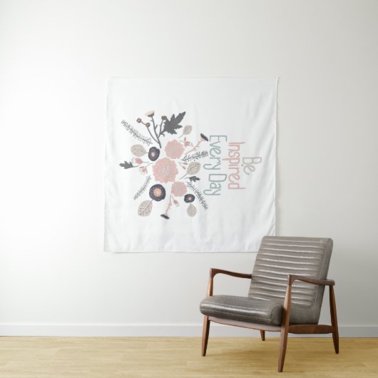 Elke dag worden botanische bloemen geïnspireerd Ro Wandkleed (In Situ (horizontaal))