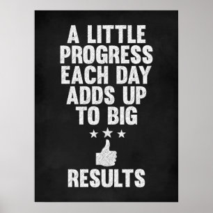Elke dag wordt er een kleine vooruitgang geboekt,  poster