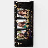 Elke dag zwarte gouden sterren Foto gepersonalisee Spandoek (Verticaal)