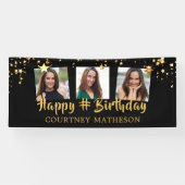 Elke dag zwarte gouden sterren Foto gepersonalisee Spandoek (Horizontaal)