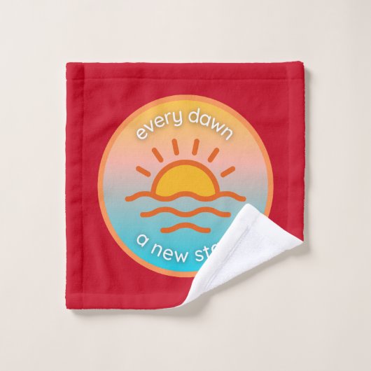 Elke dageraad een nieuwe start op maat bad handdoek (Wasdoekje)