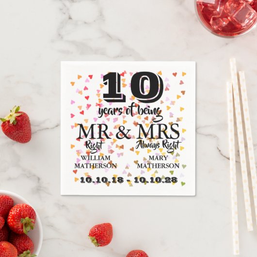 Elke datum bruiloft Jubileum Mr Mrs Right Servet (Insitu)