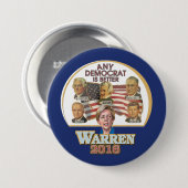 Elke democraat is beter ronde button 7,6 cm (Voorkant /achterkant)