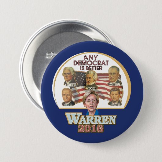 Elke democraat is beter ronde button 7,6 cm (Voorkant /achterkant)