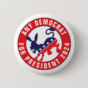 ELKE DEMOCRAAT VOOR PRESIDENT 2024 Grappig Politie Ronde Button 5,7 Cm