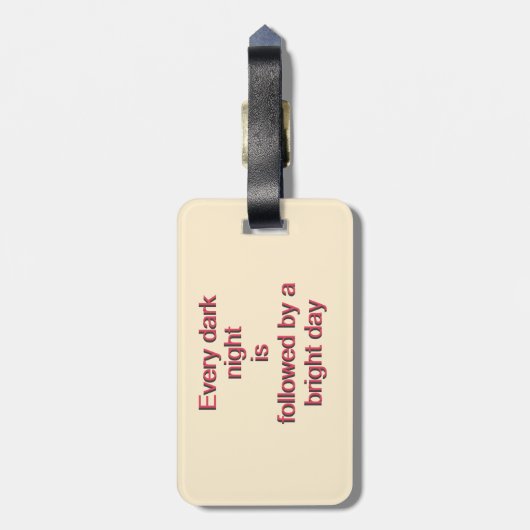 Elke donkere nacht bagagelabel (Achterkant verticaal)
