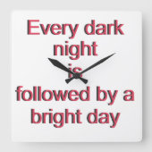 Elke donkere nacht vierkante klok (Voorkant)