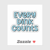 Elke drank telt blauwe retro pickleball tekst sticker (Vel)