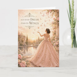 Elke Droom Vindt Zijn Vleugels Quinceañera Kaart