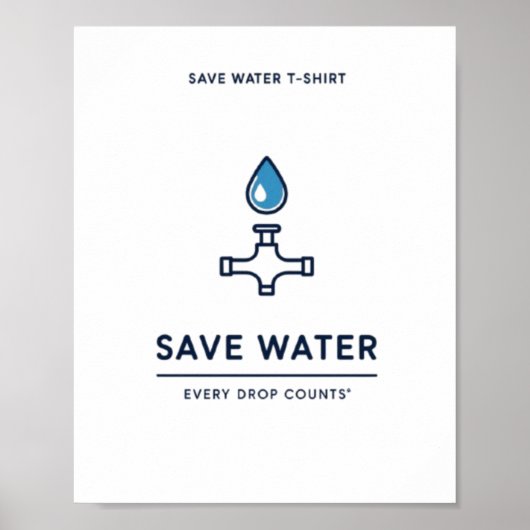 Elke druppel bespaart water poster (Voorkant)