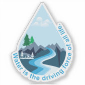 Elke druppel telt of beschermt ons water sticker (Voorkant)