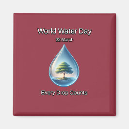 Elke druppel telt. Wereldwaterdag. Magneet