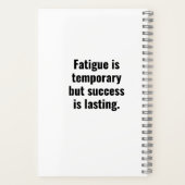 Elke druppel zweet betekent een stap vooruit notitieboek (Achterkant)