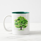 "Elke eikenboom begon als een paar... Tweekleurige Koffiemok (Links)