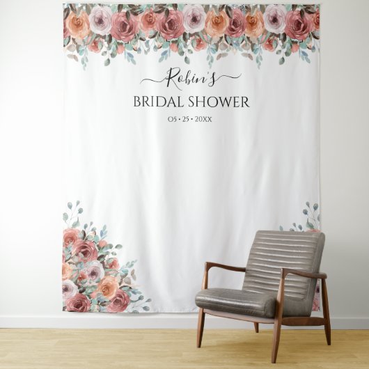 Elke evenement, Blush Peach Mint Bloem Fotobehang Wandkleed (In situ)