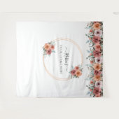Elke evenement, Blush Perzik Mint Bloem Fotobackdr Wandkleed (Voorkant (horizontaal))