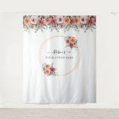 Elke evenement, Blush Perzik Mint Bloem Fotobackdr Wandkleed (Voorkant)