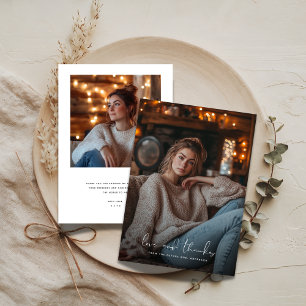 Elke Evenement Liefde & Dank 2 Foto Bruidsfeestje Bedankkaart