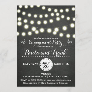 Elke Event Chalkboard String Lights Verloving Card Kaart