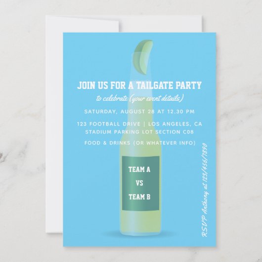Elke Event Tailgate Party Kaart (Achterkant)