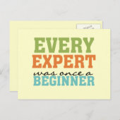 Elke expert was ooit een beginner briefkaart (Voorkant / Achterkant)