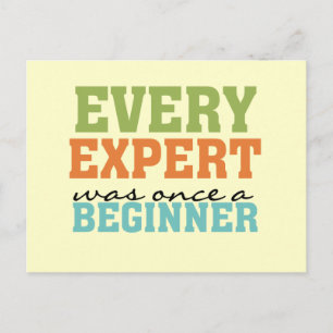 Elke expert was ooit een beginner briefkaart