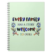 Elke familie heeft een artikel dat ons welkom heet notitieboek (Voorkant)