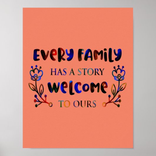 Elke familie heeft een artikel dat ons welkom heet poster (Voorkant)