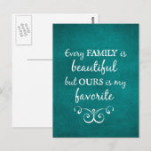 Elke familie is een prachtig citaat briefkaart (Voorkant / Achterkant)