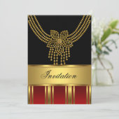 Elke Feest Goud Zwart Rood Kaart (Staand voorkant)