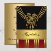 Elke Feest Goud Zwart Rood Kaart (Voorkant / Achterkant)