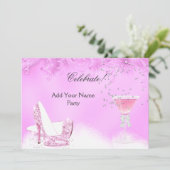 Elke feestelijke gelegenheid Roze Margarita Hoge H Kaart (Staand voorkant)