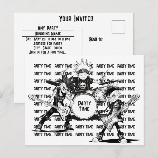 Elke feestviering Home Vakantie Verjaardag Muziek Briefkaart (Voorkant / Achterkant)